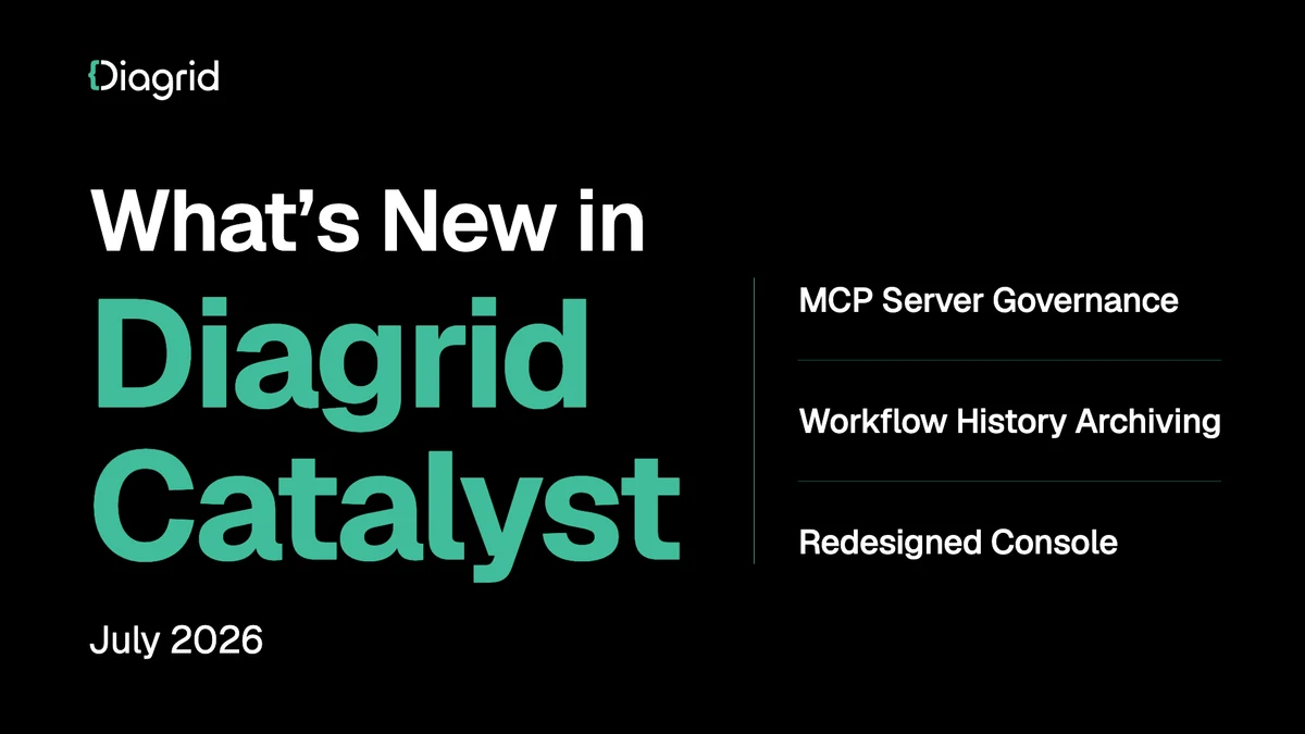 What's New in Diagrid Catalyst: MCP Server Governance, Workflow History Archiving, and a Redesigned Console