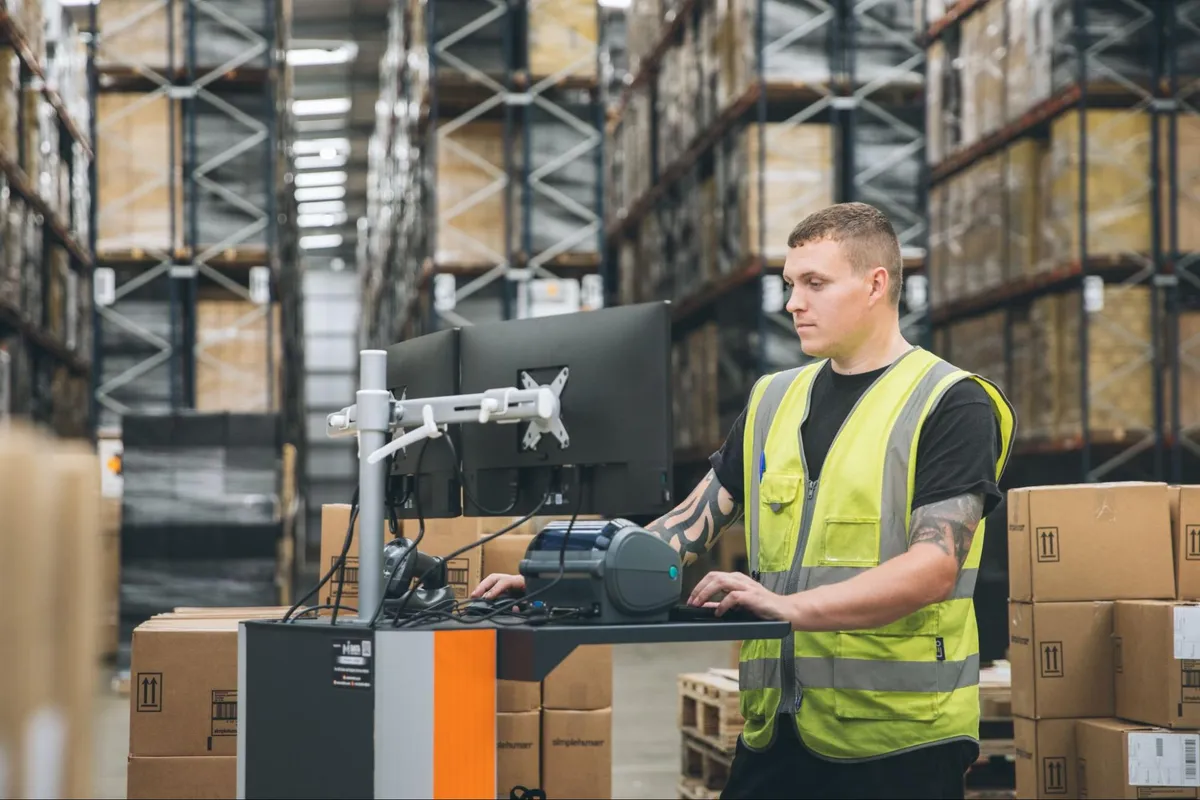 Warehouse operator using a warehouse management system