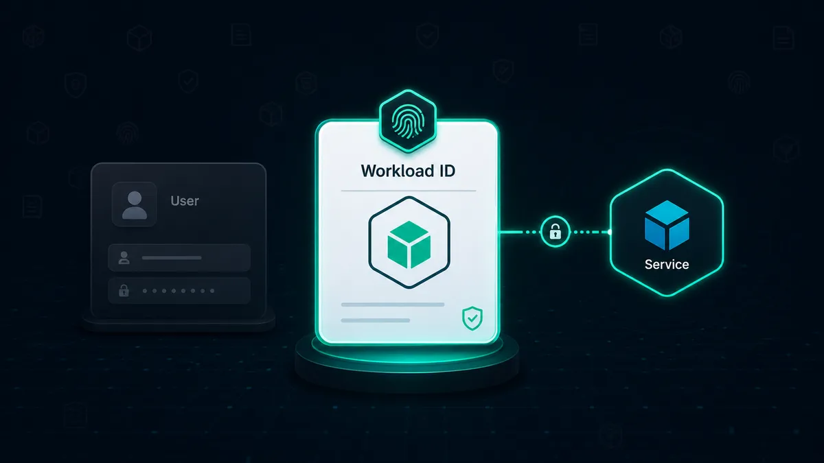 Why is workload identity different from a user account for an agent?