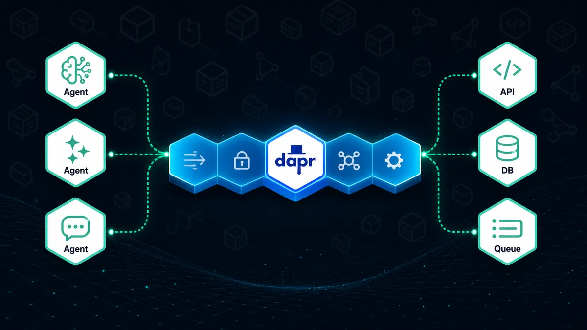 How does Dapr help connect AI agents to distributed application services?