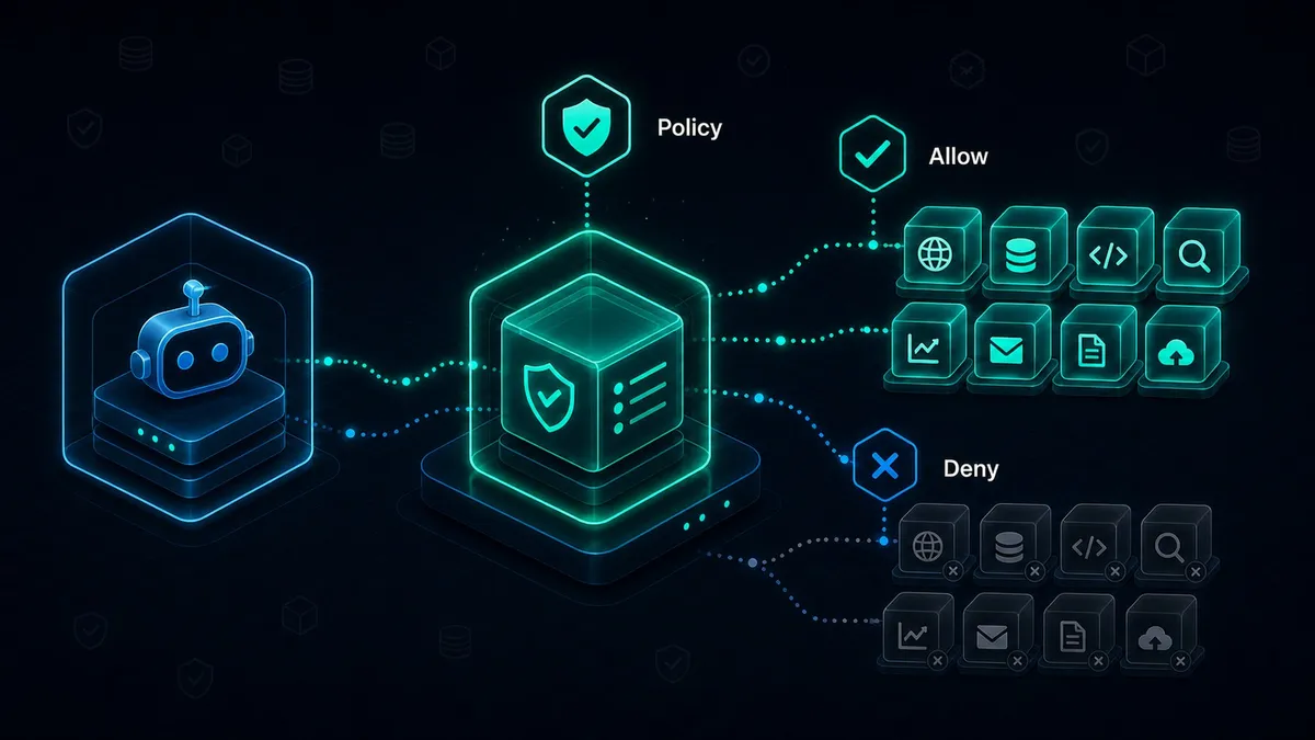 How can teams control which tools an AI agent can access?