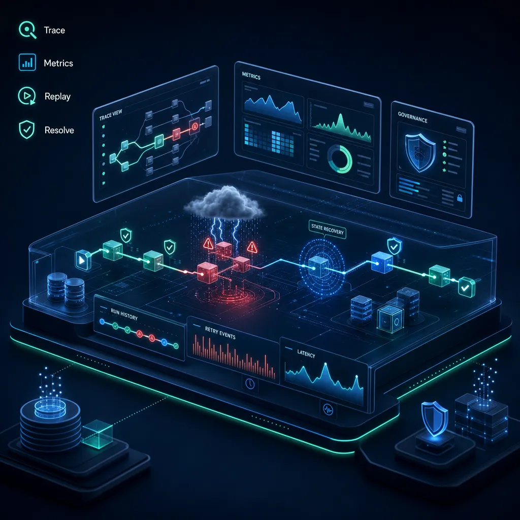 How does Diagrid Catalyst help teams observe workflow retry storms?